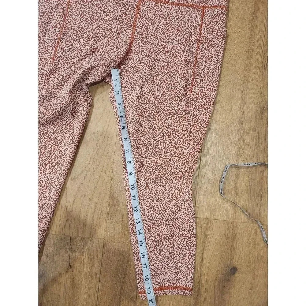 Athleta Salutation Stash II Textured Tights Red Cheetah Print. Size Large Petite - Picture 8 of 8